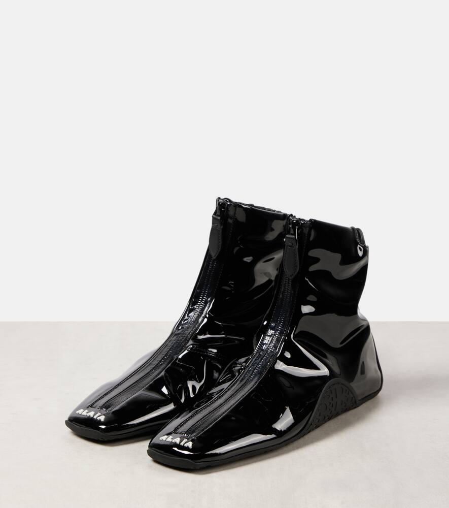 Alaia Sneaker faux patent leather ankle boots