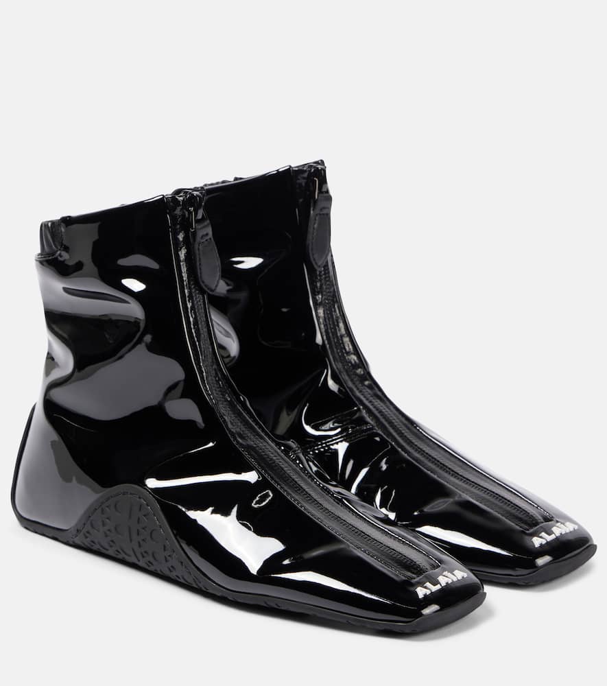 Alaia Sneaker faux patent leather ankle boots
