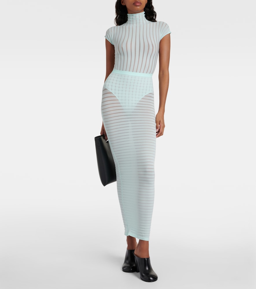 Alaia Striped maxi skirt
