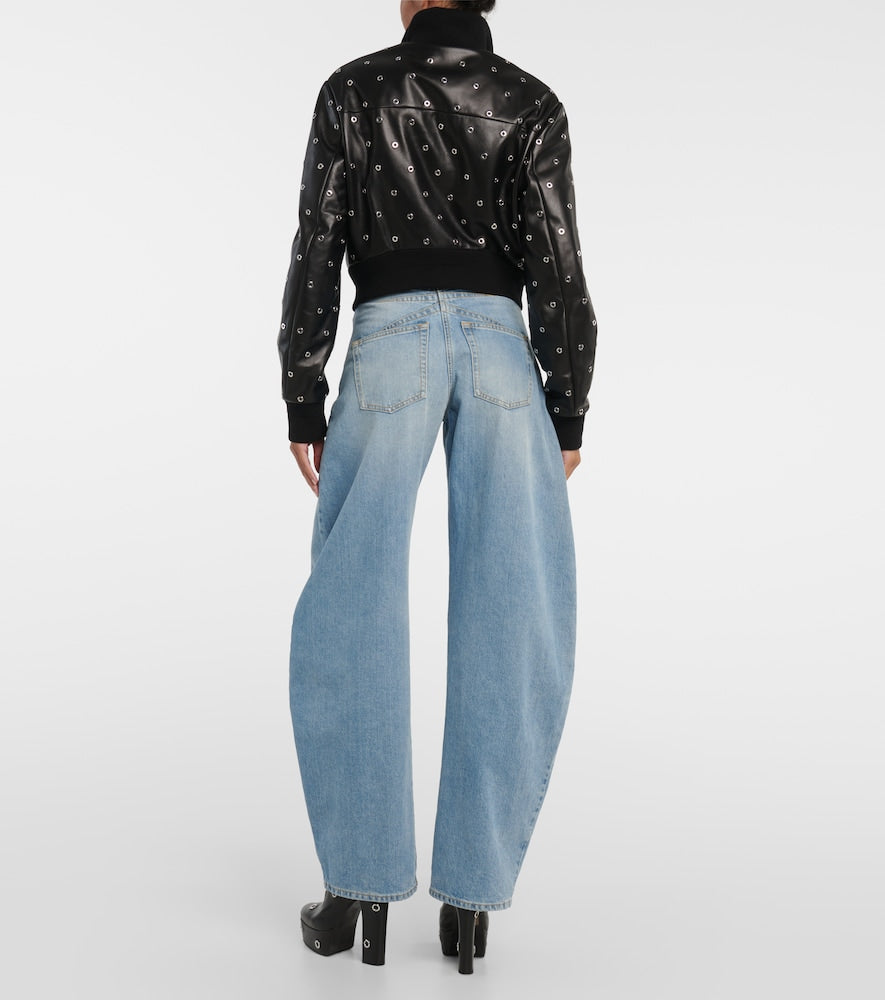 Alaia Studded leather bomber jacket