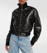 Alaia Studded leather bomber jacket