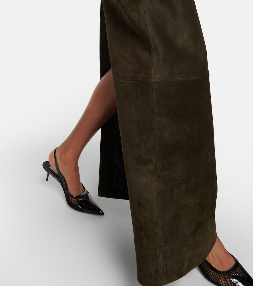 Alaia Suede maxi skirt