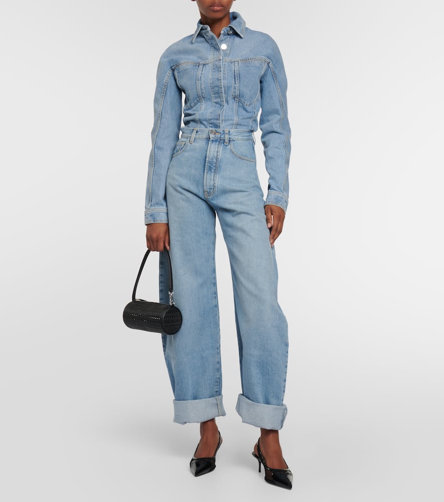 Alaia Tube perforated leather shoulder bag