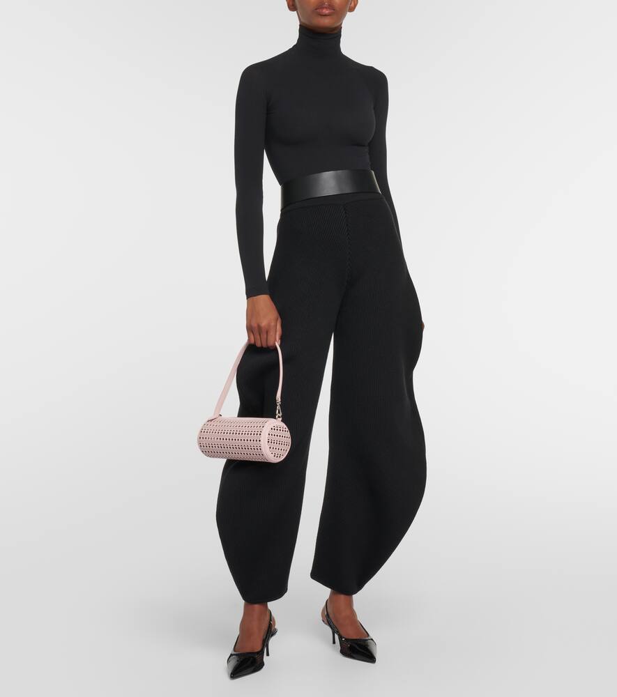 Alaia Tube perforated leather shoulder bag