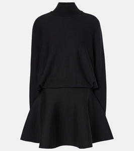 Alaia Turtleneck wool-blend minidress