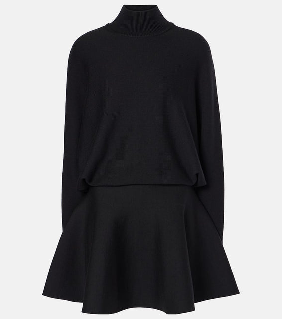 Alaia Turtleneck wool-blend minidress