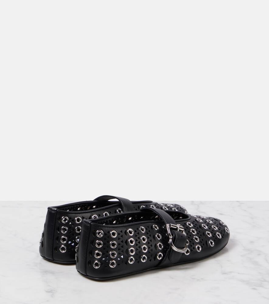Alaia Vienne embellished leather ballet flats