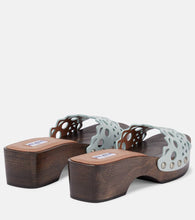 Alaia Vienne leather and wood slides