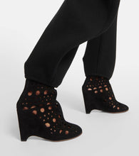 Alaia Vienne suede wedge ankle boots