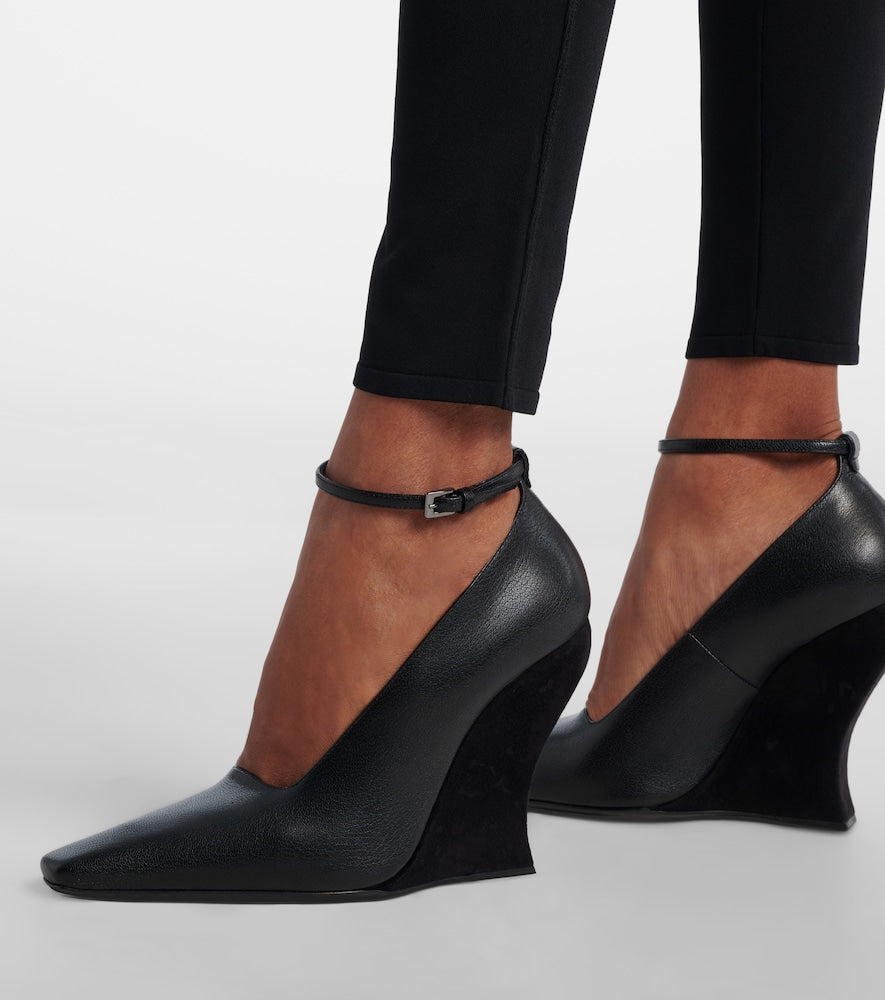 Alaia 110 leather wedges (Black) - High-Heel Pumps