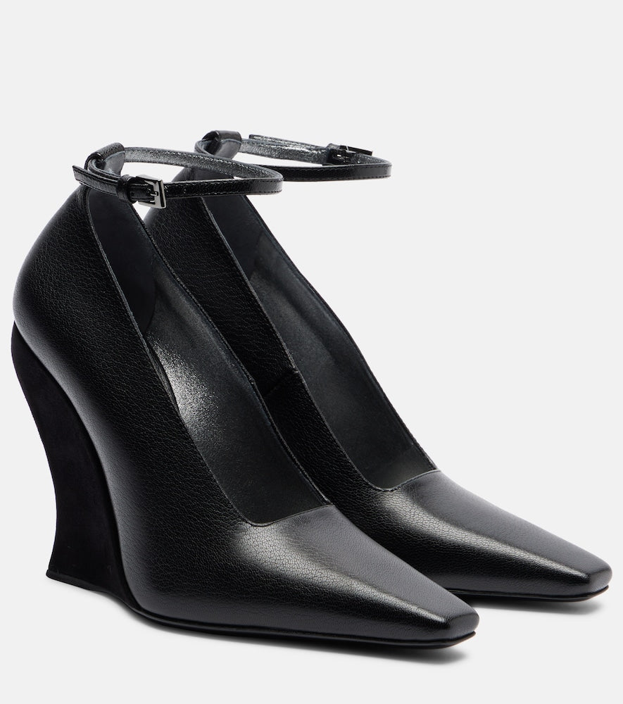 Alaia 110 leather wedges (Black) - High-Heel Pumps