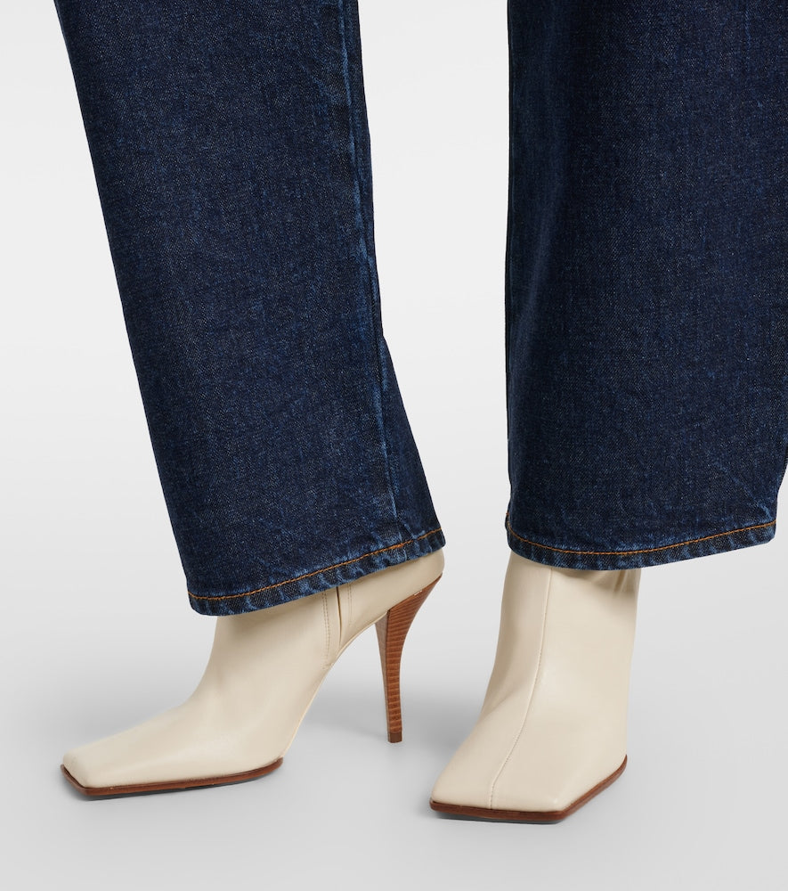 White Alaia 90 leather ankle boots - High Heels