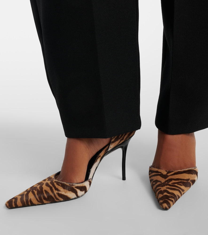 Alaia 90 tiger-print calf hair pumps (Brown) - High-Heel Pumps