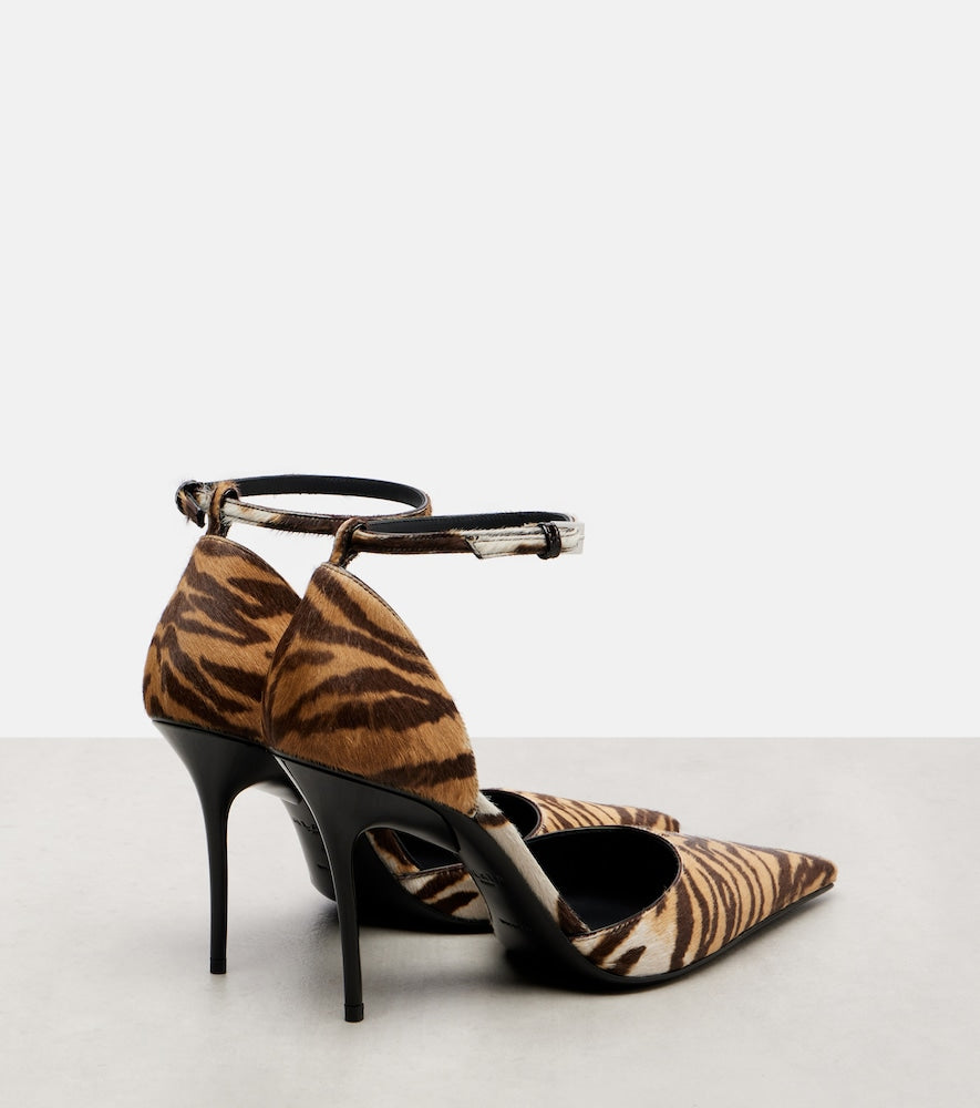 Alaia 90 tiger-print calf hair pumps (Brown) - High-Heel Pumps