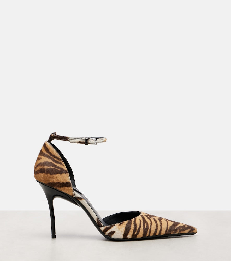 Alaia 90 tiger-print calf hair pumps (Brown) - High-Heel Pumps