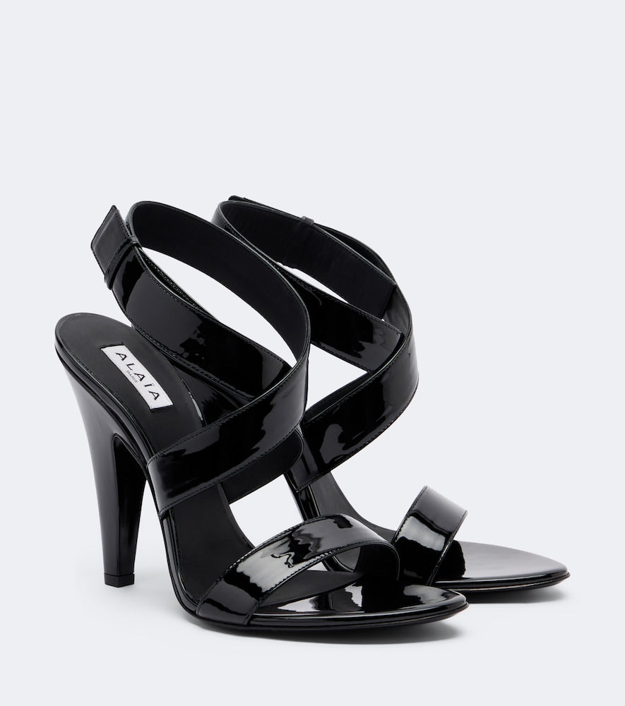 Alaia Cone patent leather sandals in Black - Heeled Sandals