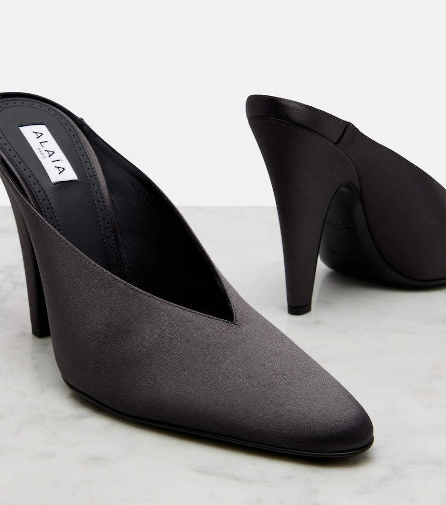 Alaia Cone satin mules - Black High-Heel Pumps