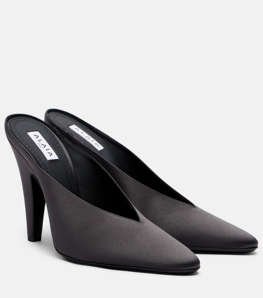 Alaia Cone satin mules - Black High-Heel Pumps
