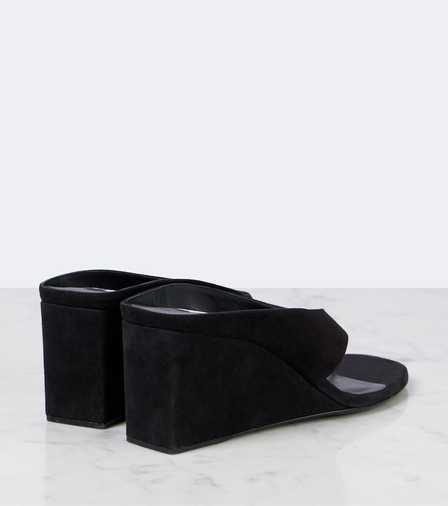 Alaia Cube 75 suede wedge thong sandals in Black - Heeled Sandals