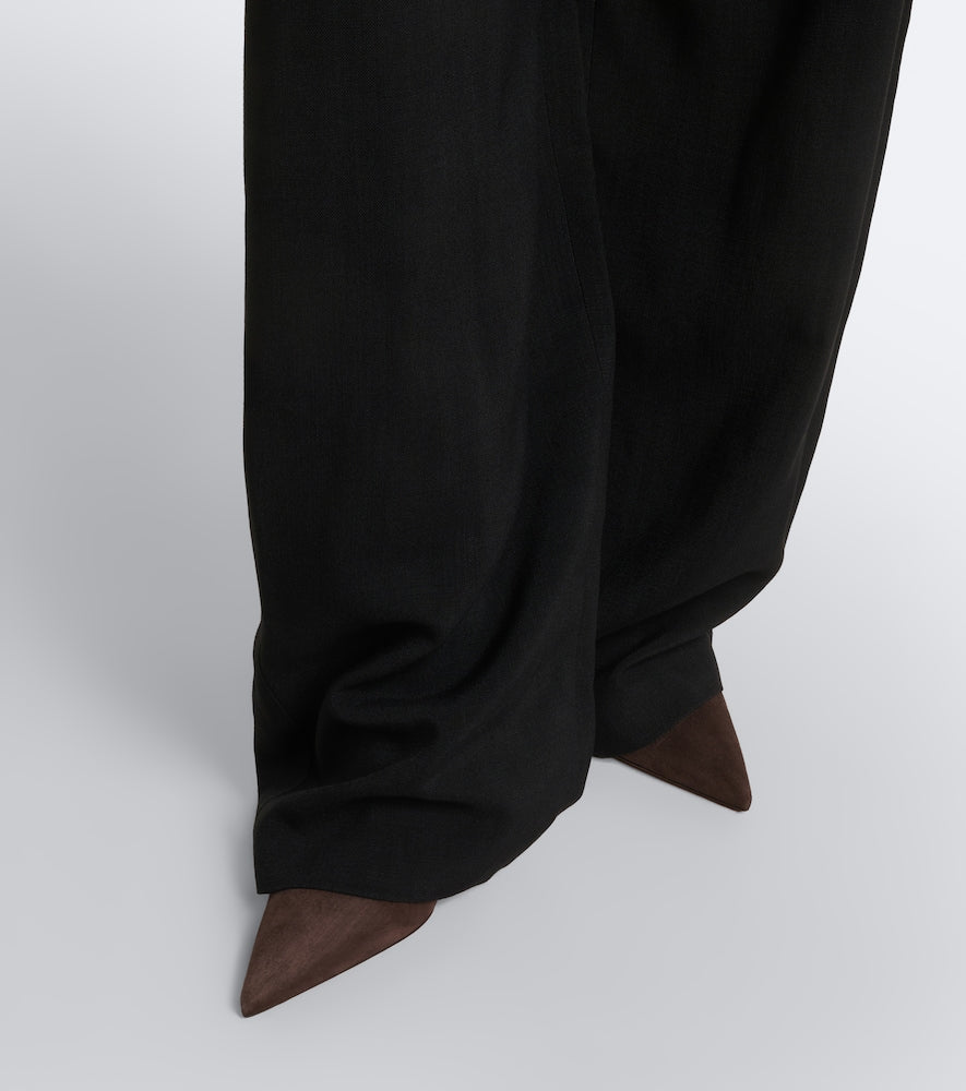 Brown Alaia Cube suede wedge mules - Mid Heel Pumps