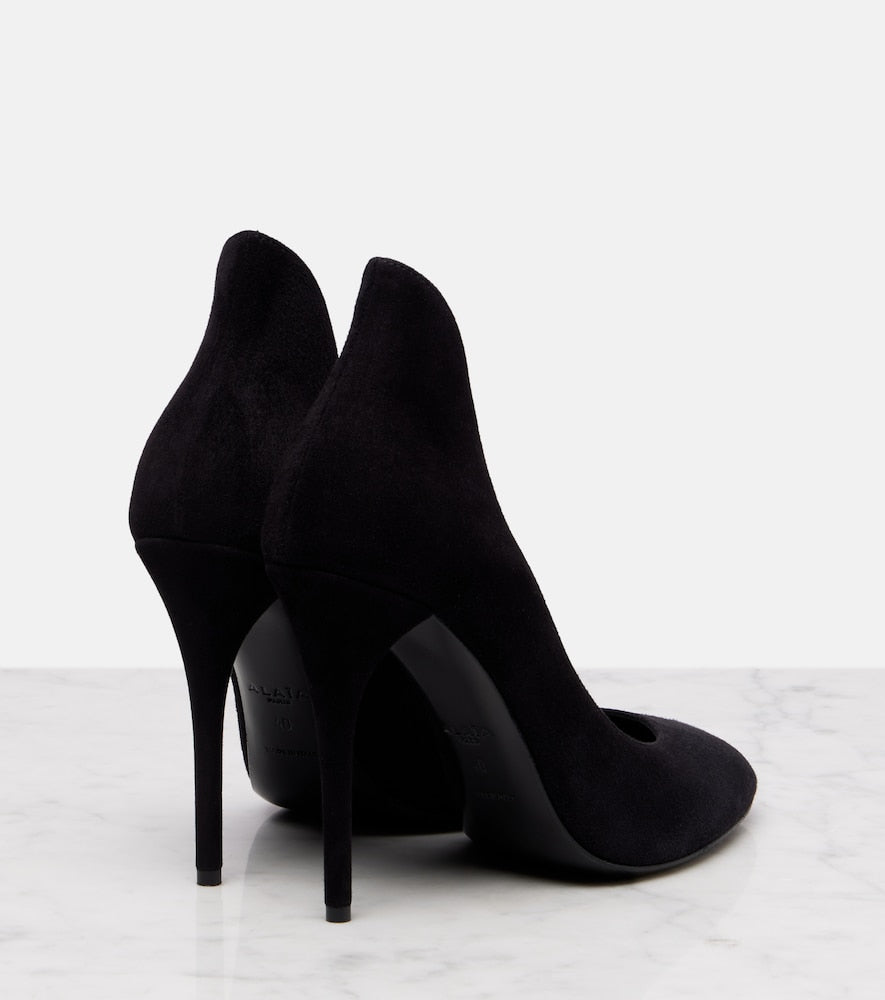 Alaia Decolette 110 suede pumps (Black) - High-Heel Pumps