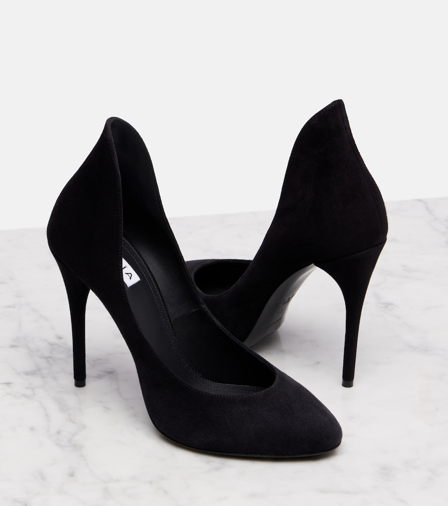 Alaia Decolette 110 suede pumps (Black) - High-Heel Pumps