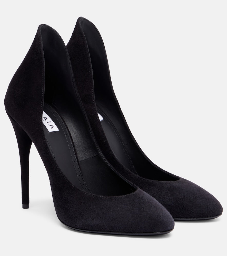 Alaia Decolette 110 suede pumps (Black) - High-Heel Pumps
