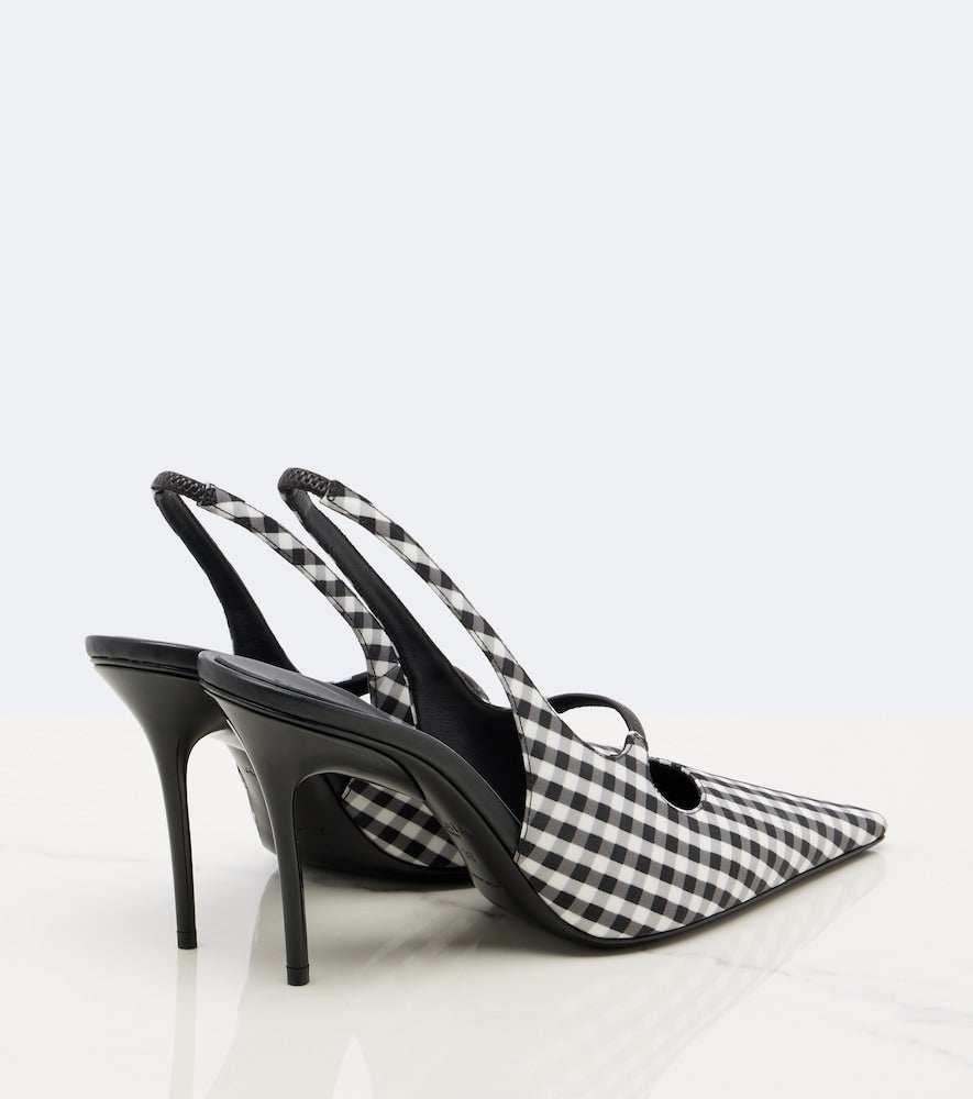 Black Alaia Drop gingham slingback pumps - High-Heel Pumps