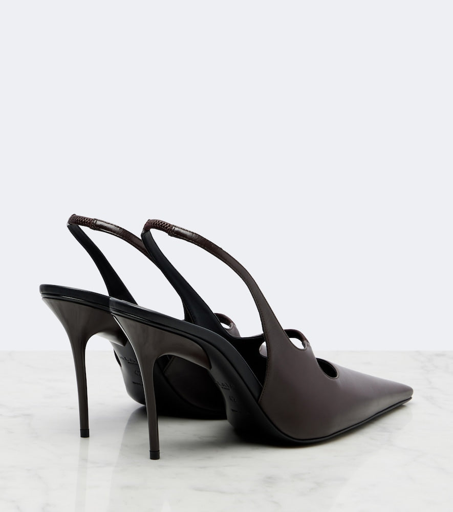 Alaia Drop leather slingback pumps - Brown High-Heel Pumps