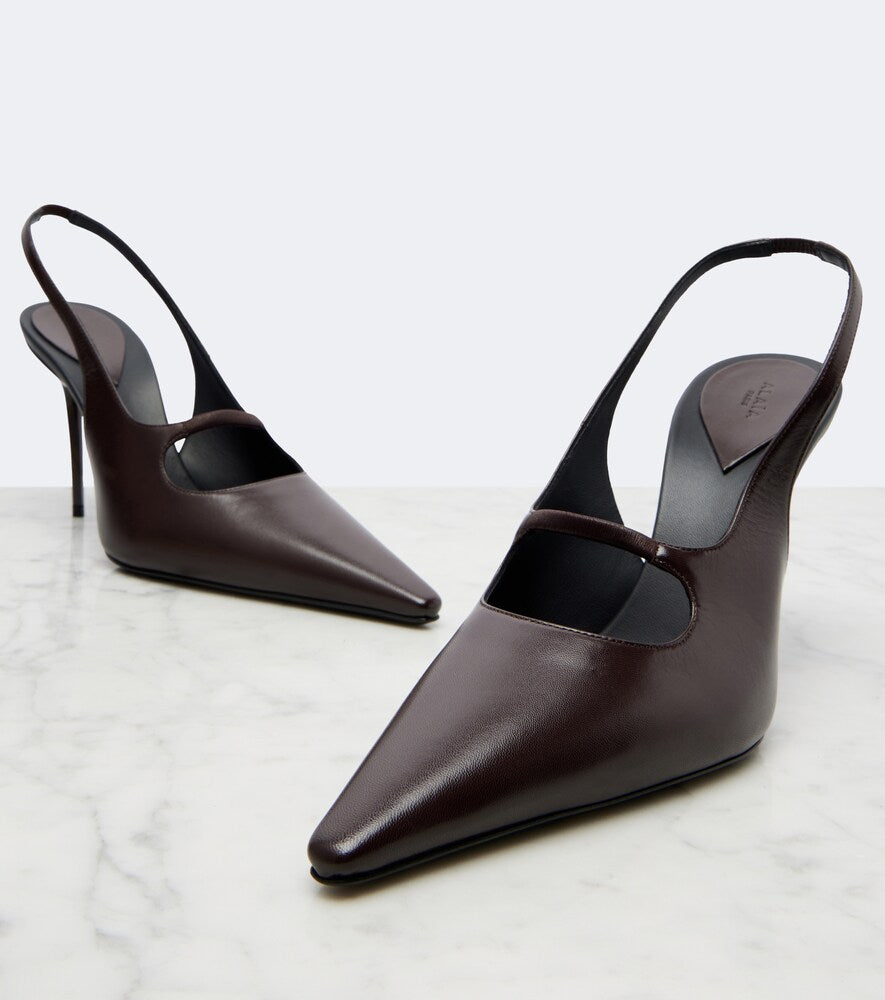 Alaia Drop leather slingback pumps - Brown High-Heel Pumps
