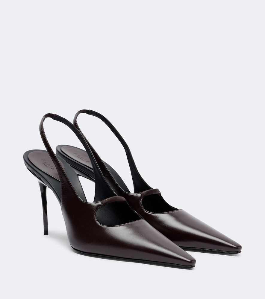 Alaia Drop leather slingback pumps - Brown High-Heel Pumps