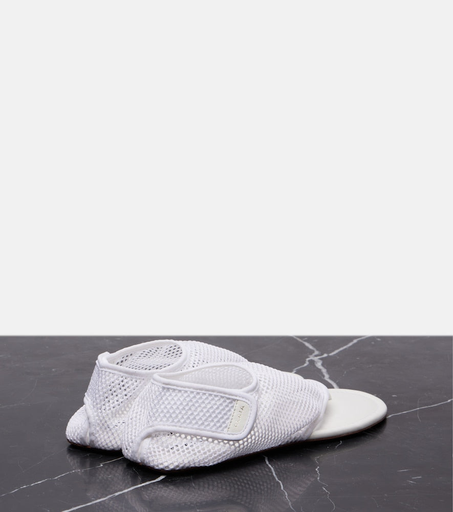 White Alaia Flex mesh thong sandals - Flat Sandals
