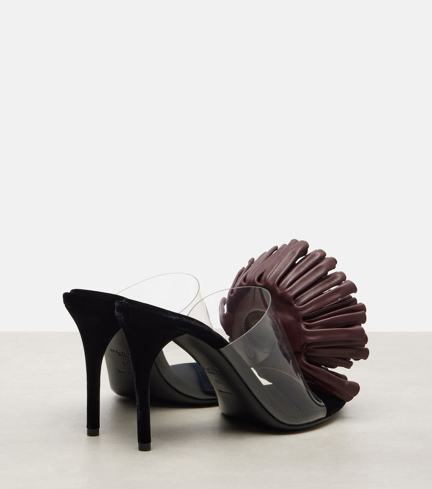 Black Alaia Floral-applique asymmetric mules - Heeled Sandals