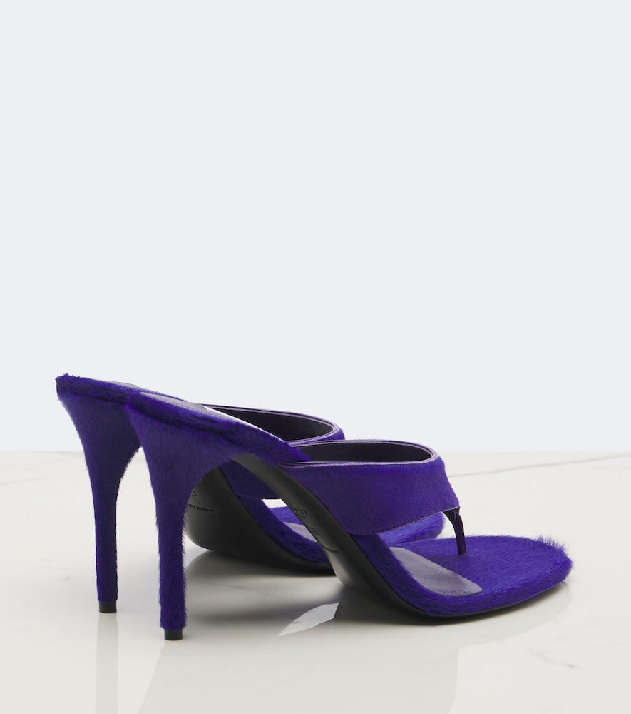 Alaia Infra calf hair thong sandals (Purple) - High-Heel Sandals