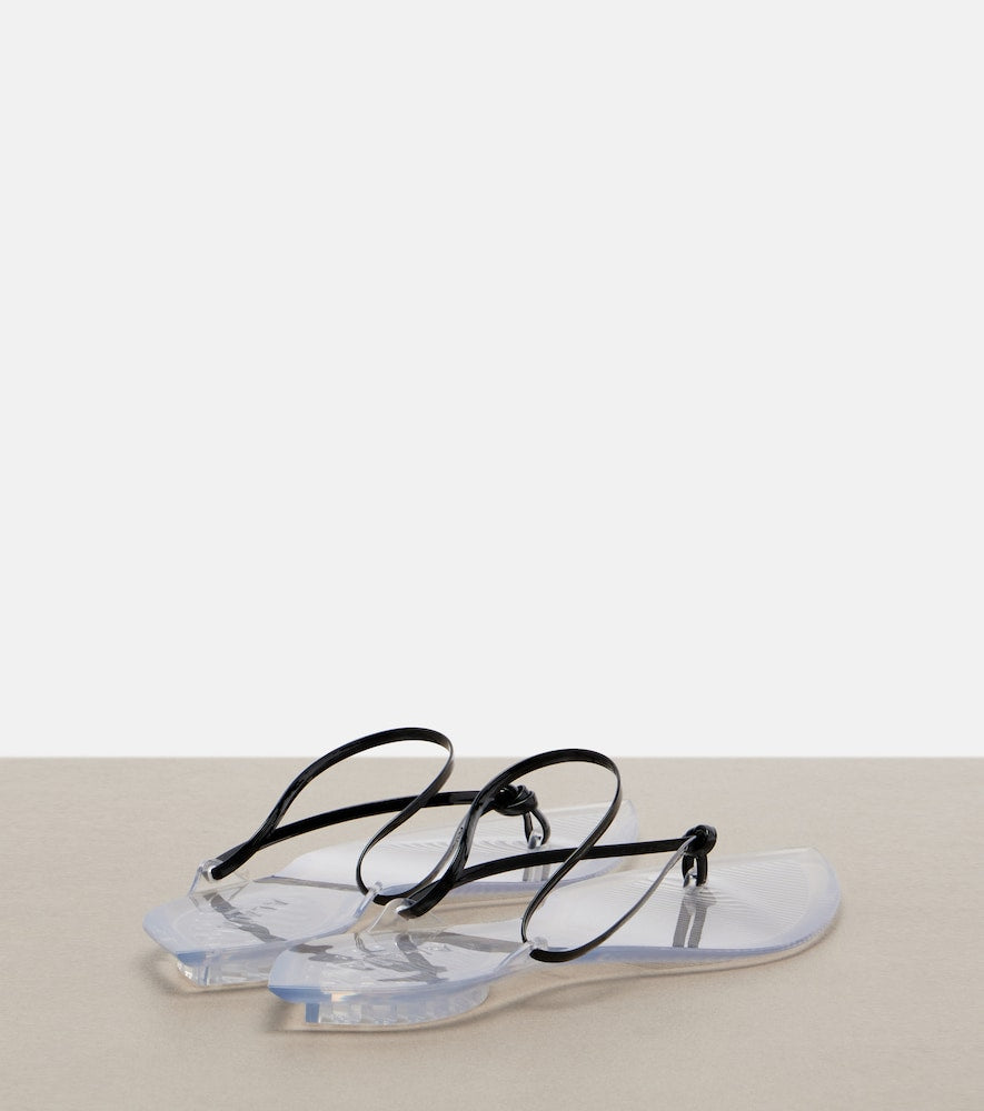 Alaia Invisible leather thong sandals in Transparent - Flat Sandals