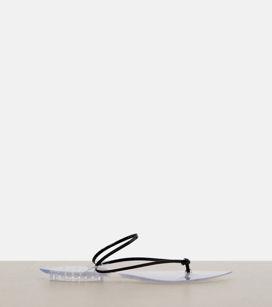 Alaia Invisible leather thong sandals in Transparent - Flat Sandals