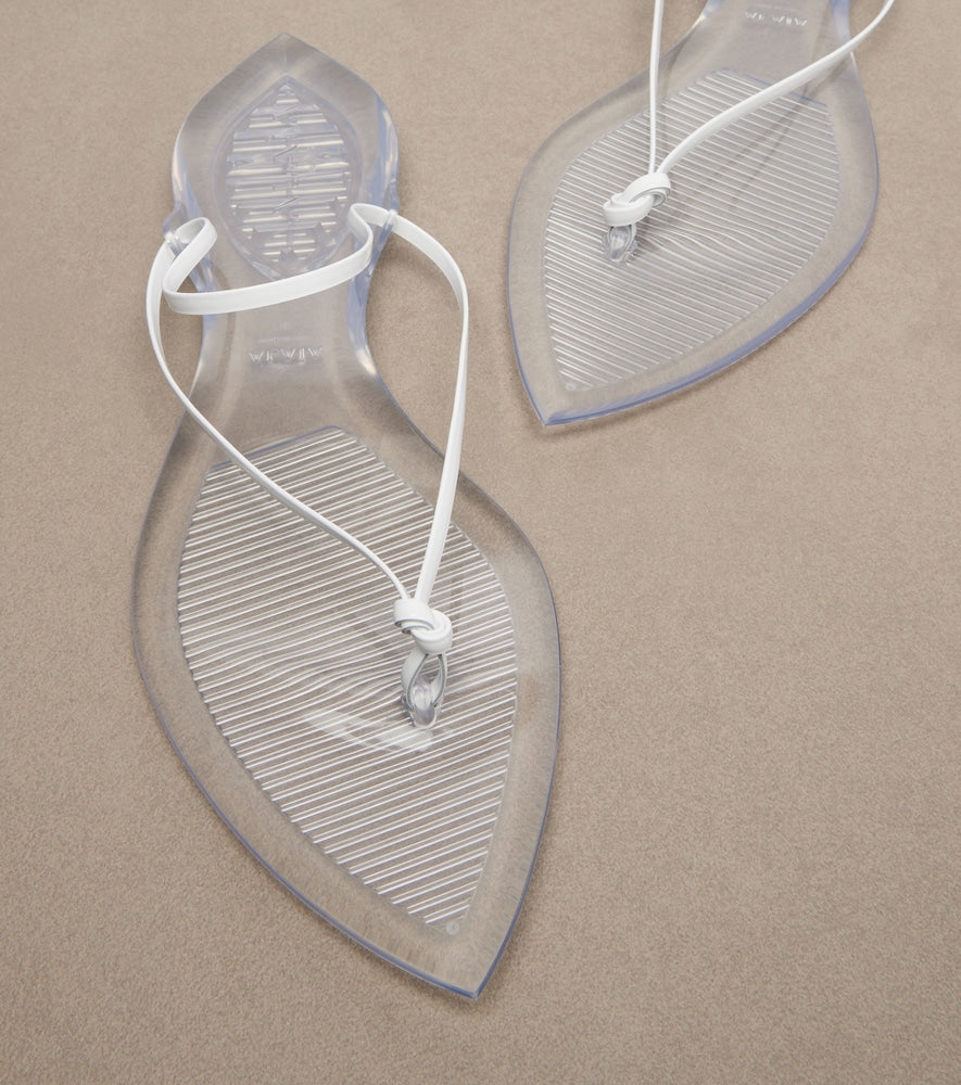 Alaia Invisible leather thong sandals - Transparent Flat Sandals