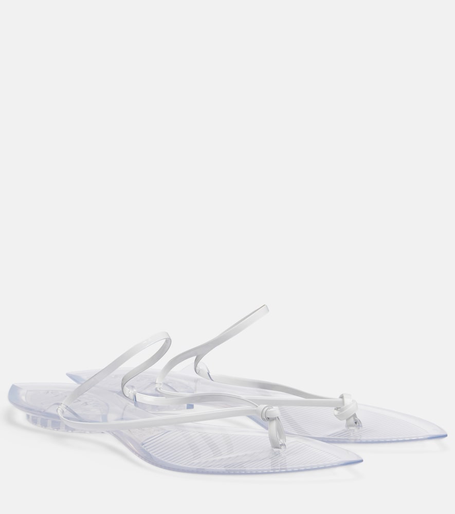 Alaia Invisible leather thong sandals - Transparent Flat Sandals