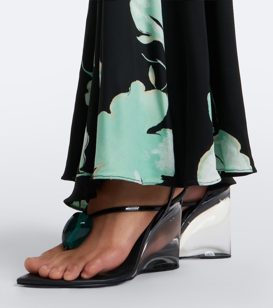 Alaia Invisible leather wedge thong sandals (Black) - Thong Sandals