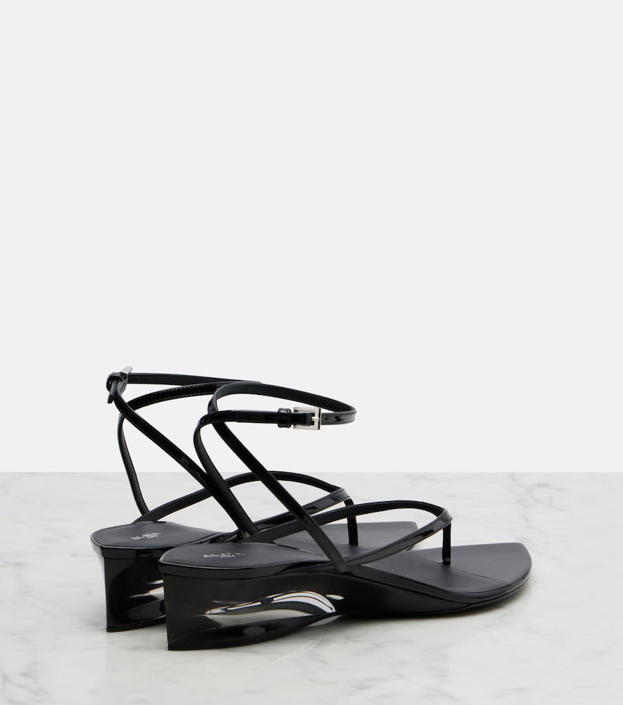 Alaia Invisible patent leather thong sandals (Black) - Thong Sandals