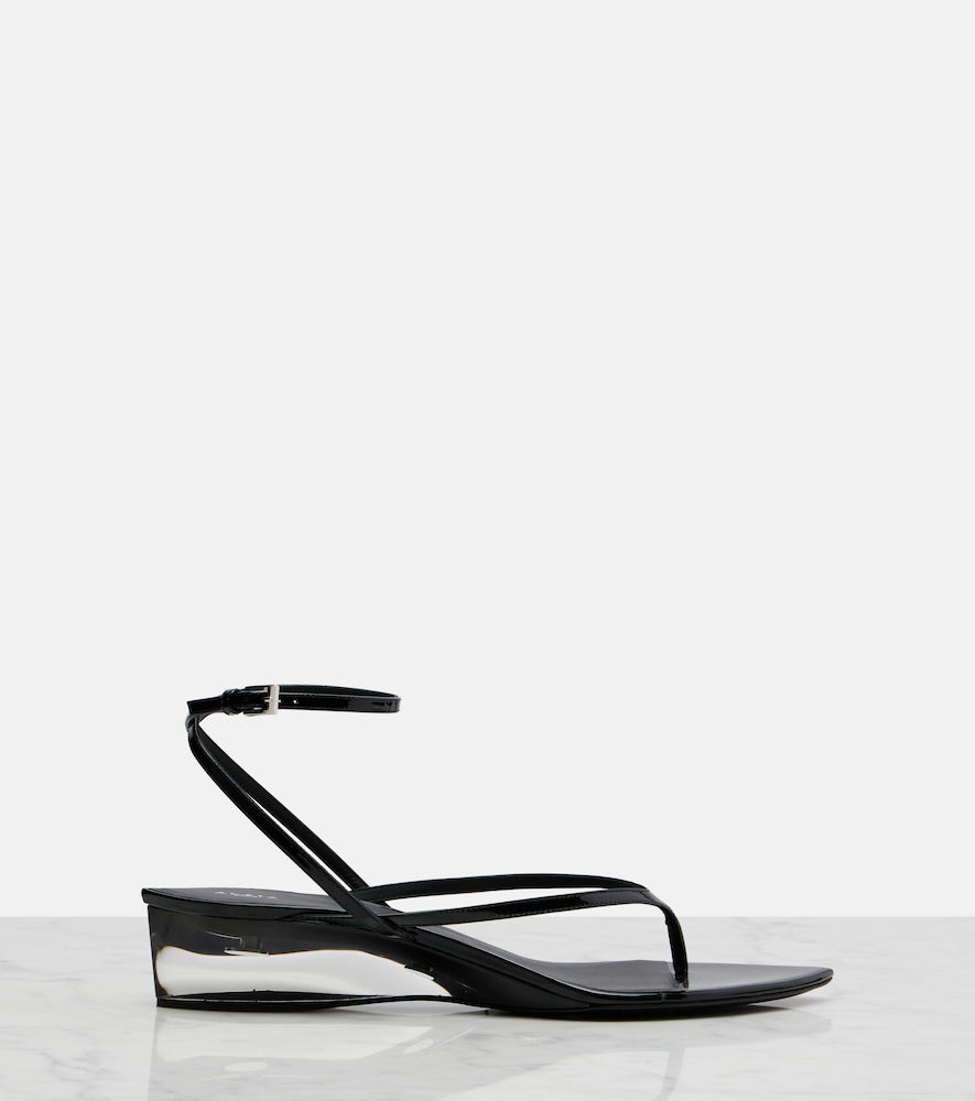 Alaia Invisible patent leather thong sandals (Black) - Thong Sandals