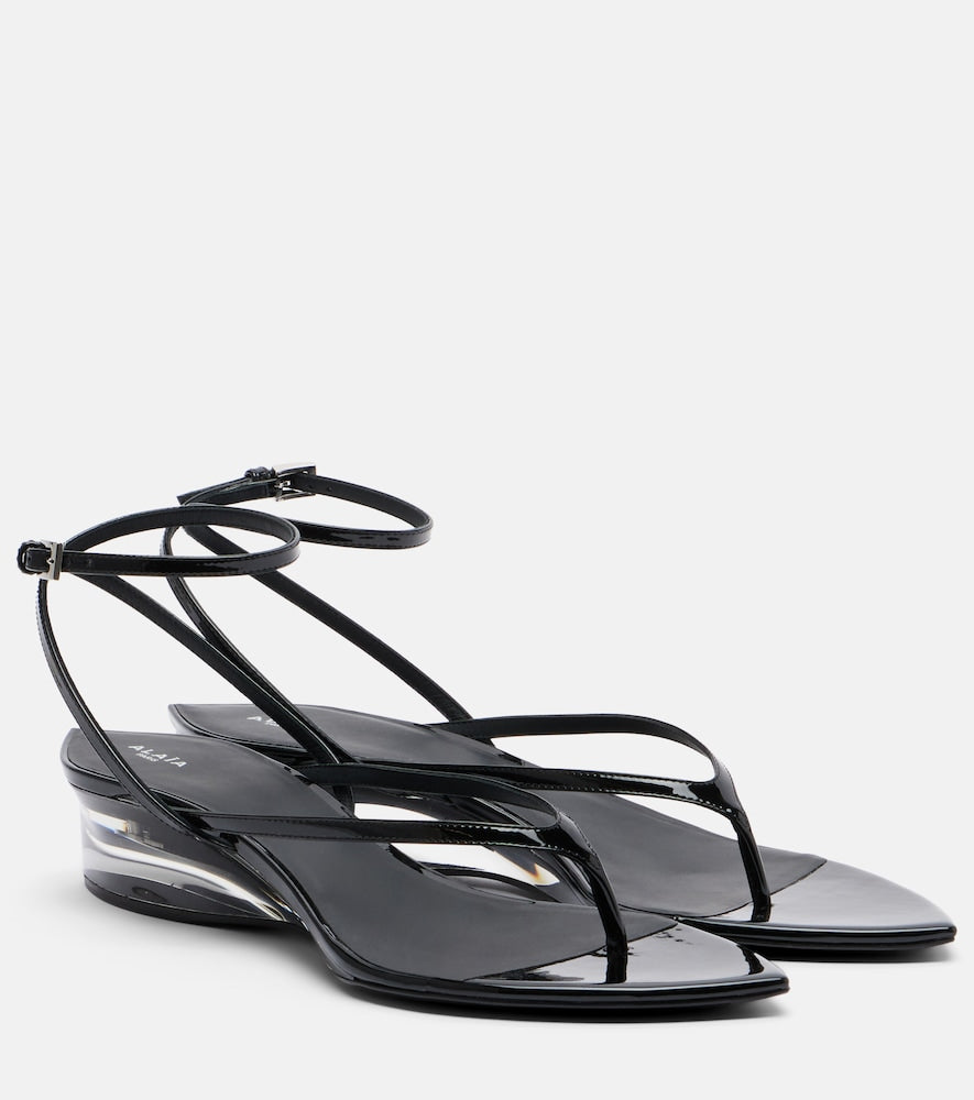 Alaia Invisible patent leather thong sandals (Black) - Thong Sandals