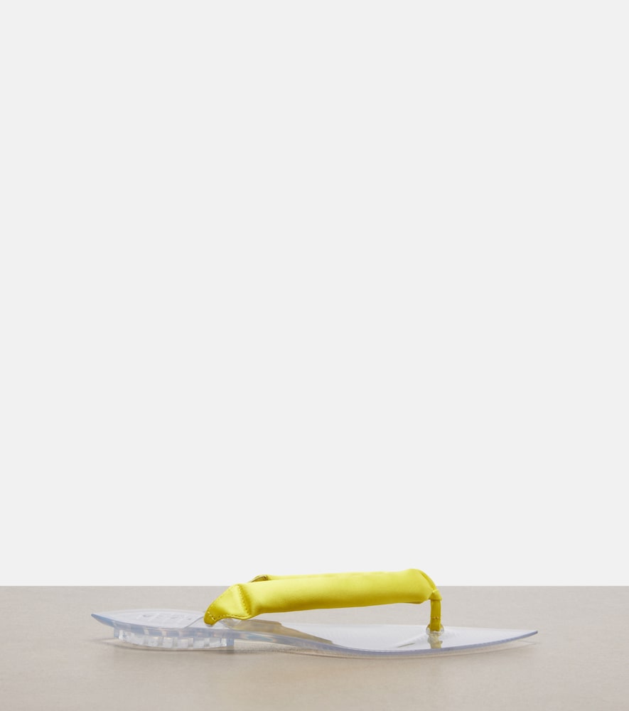 Alaia Invisible satin thong sandals - Yellow Flat Sandals