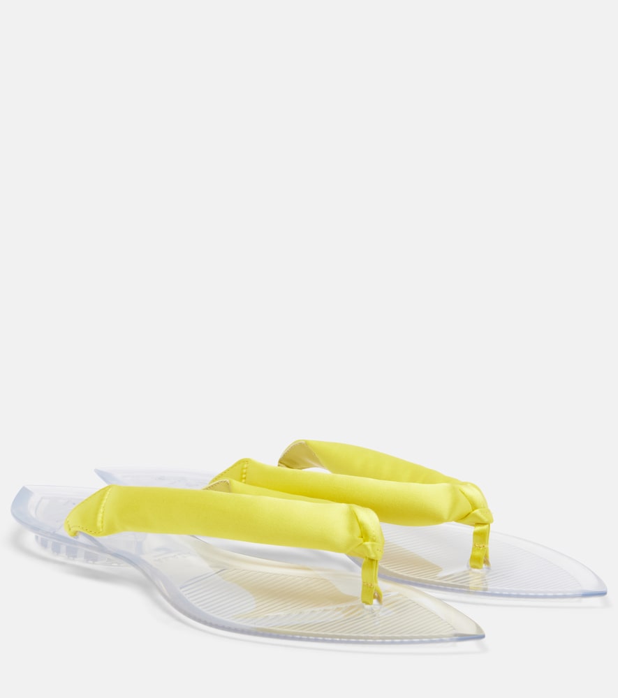 Alaia Invisible satin thong sandals - Yellow Flat Sandals