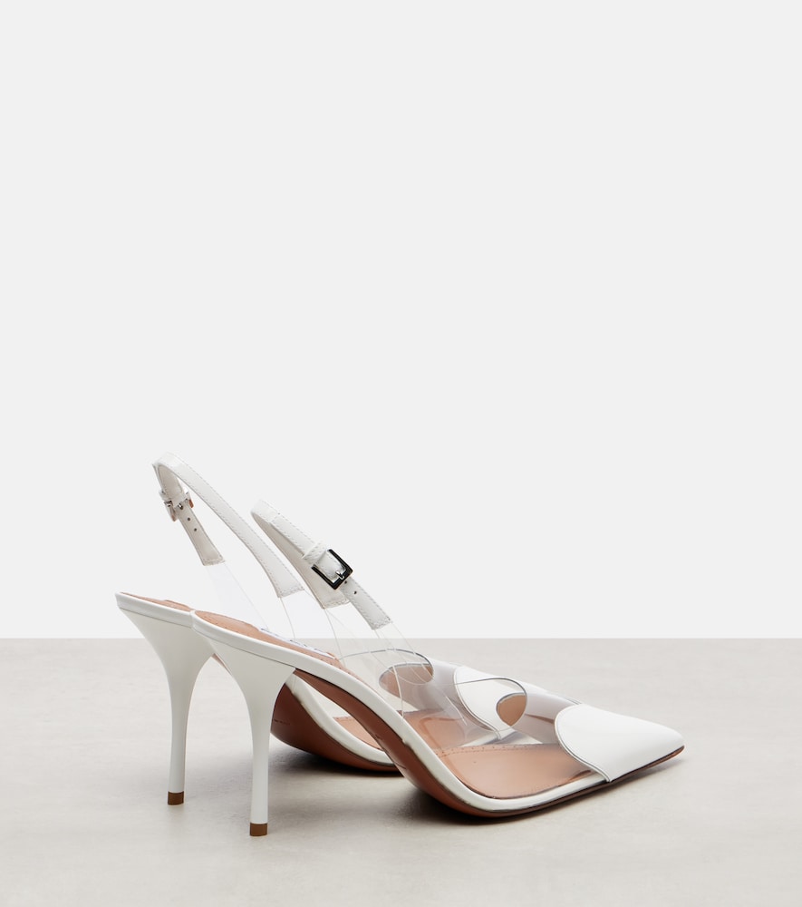 White Alaia Le Coeur 90 patent leather slingback pumps - High-Heel Pumps