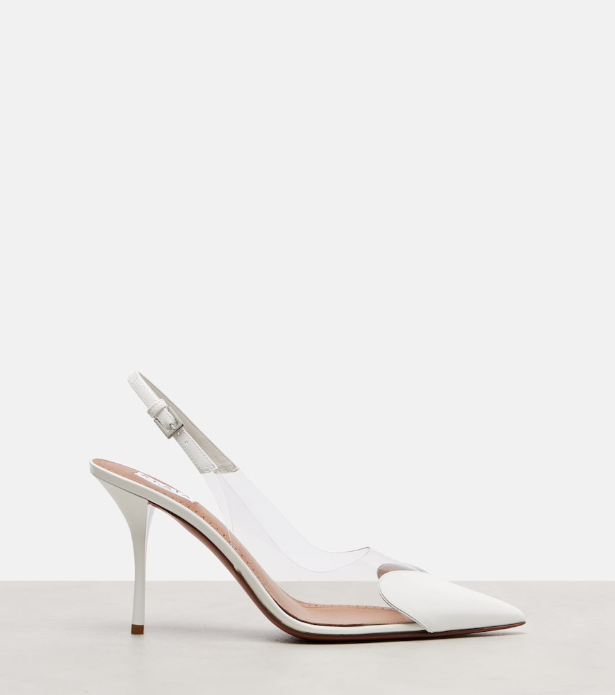 White Alaia Le Coeur 90 patent leather slingback pumps - High-Heel Pumps