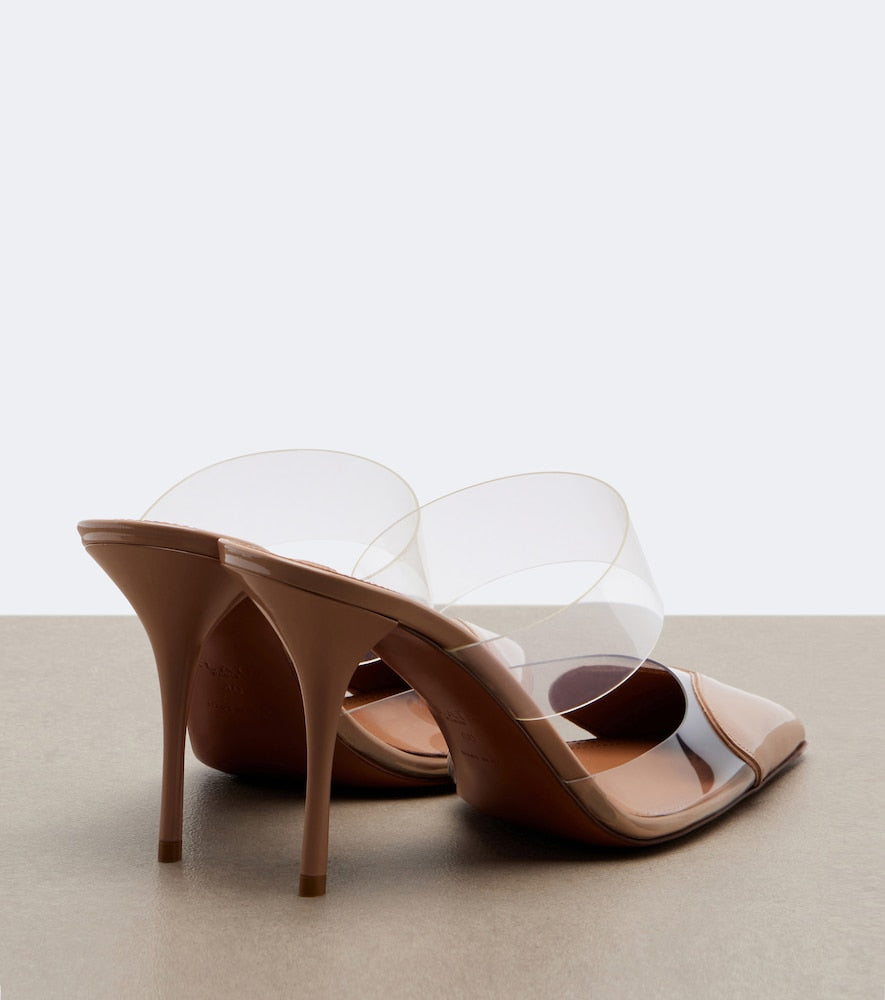 Alaia Le Coeur patent leather and PU mules - Beige High-Heel Pumps