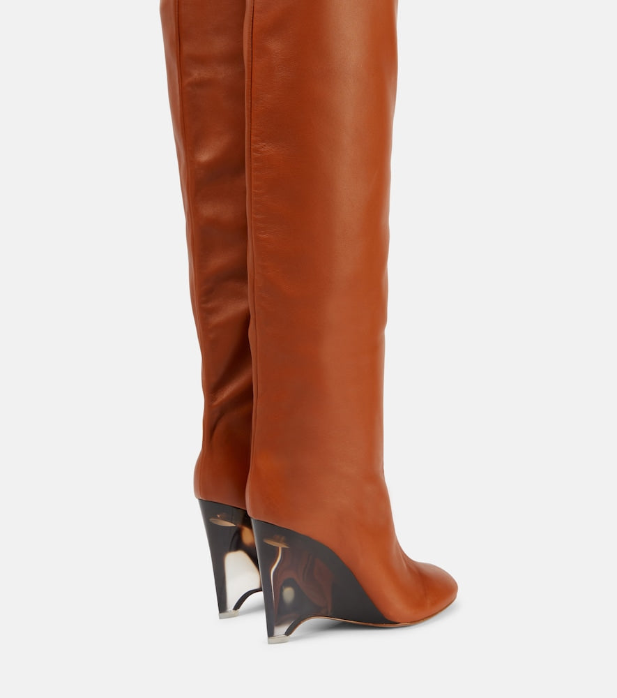 Brown Alaia Leather knee-high boots - Over-The-Knee Boots