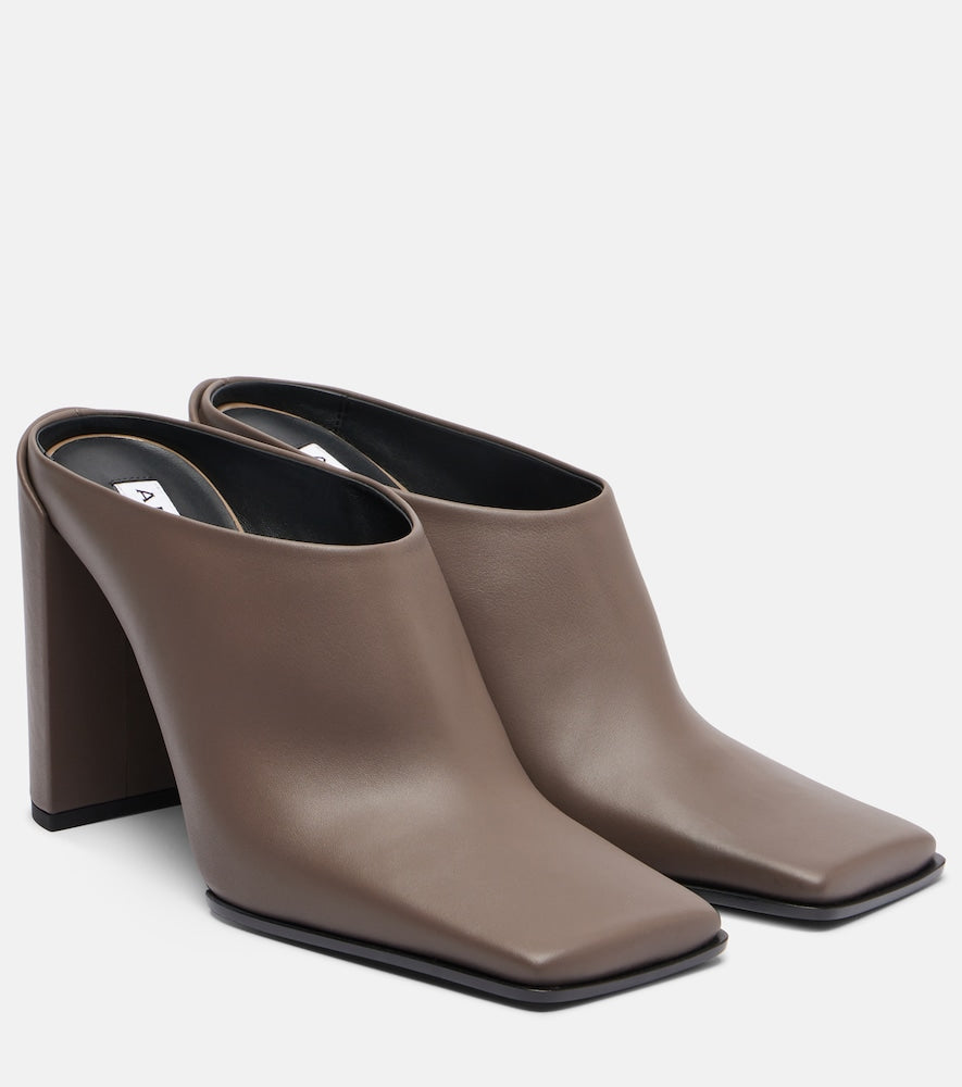 Grey Alaia Leather mules - High-Heel Pumps