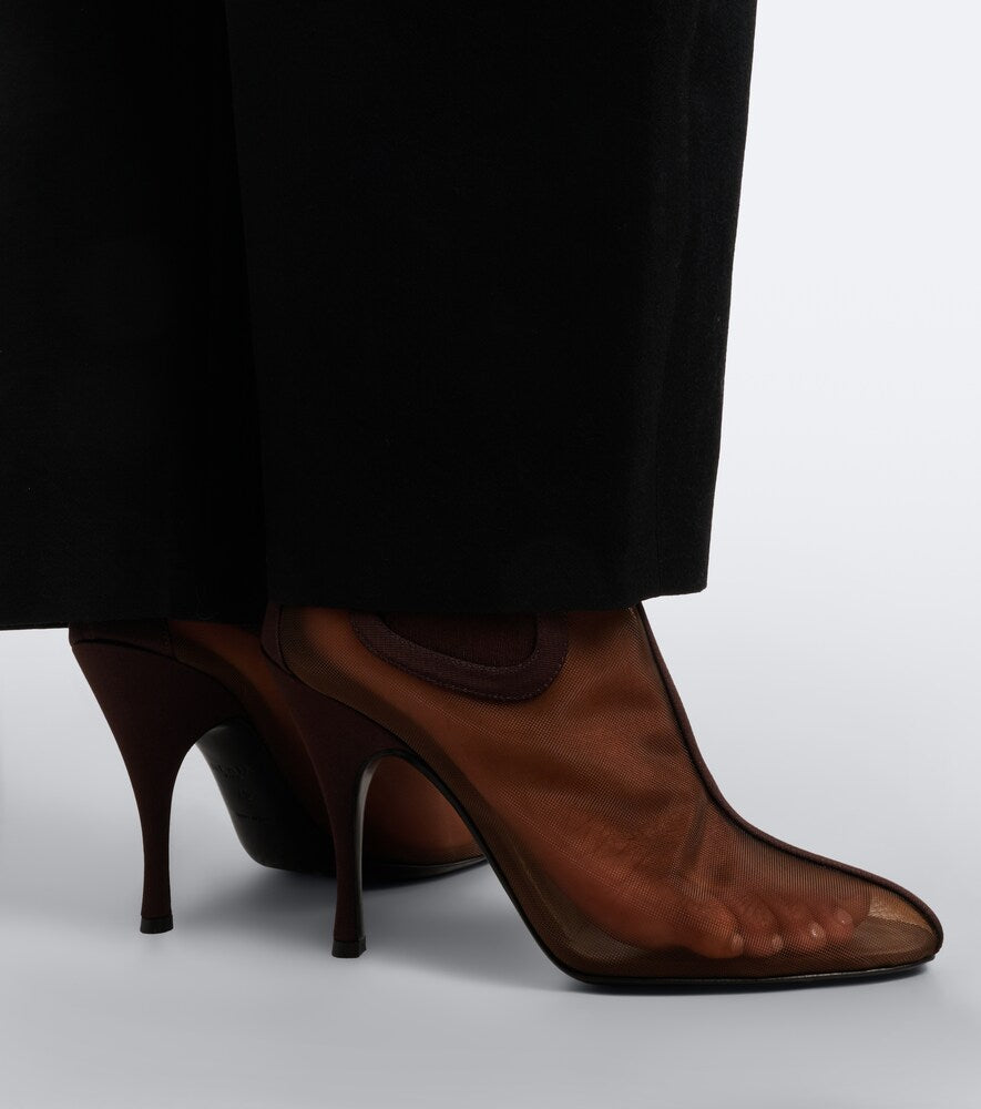 Alaia Mesh ankle boots - Brown High Heels